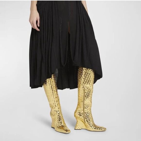 NEW Bottega Veneta Comet Mirror Boot in Gold Size 36 / 6 MSRP $4,500 - Picture 15 of 15